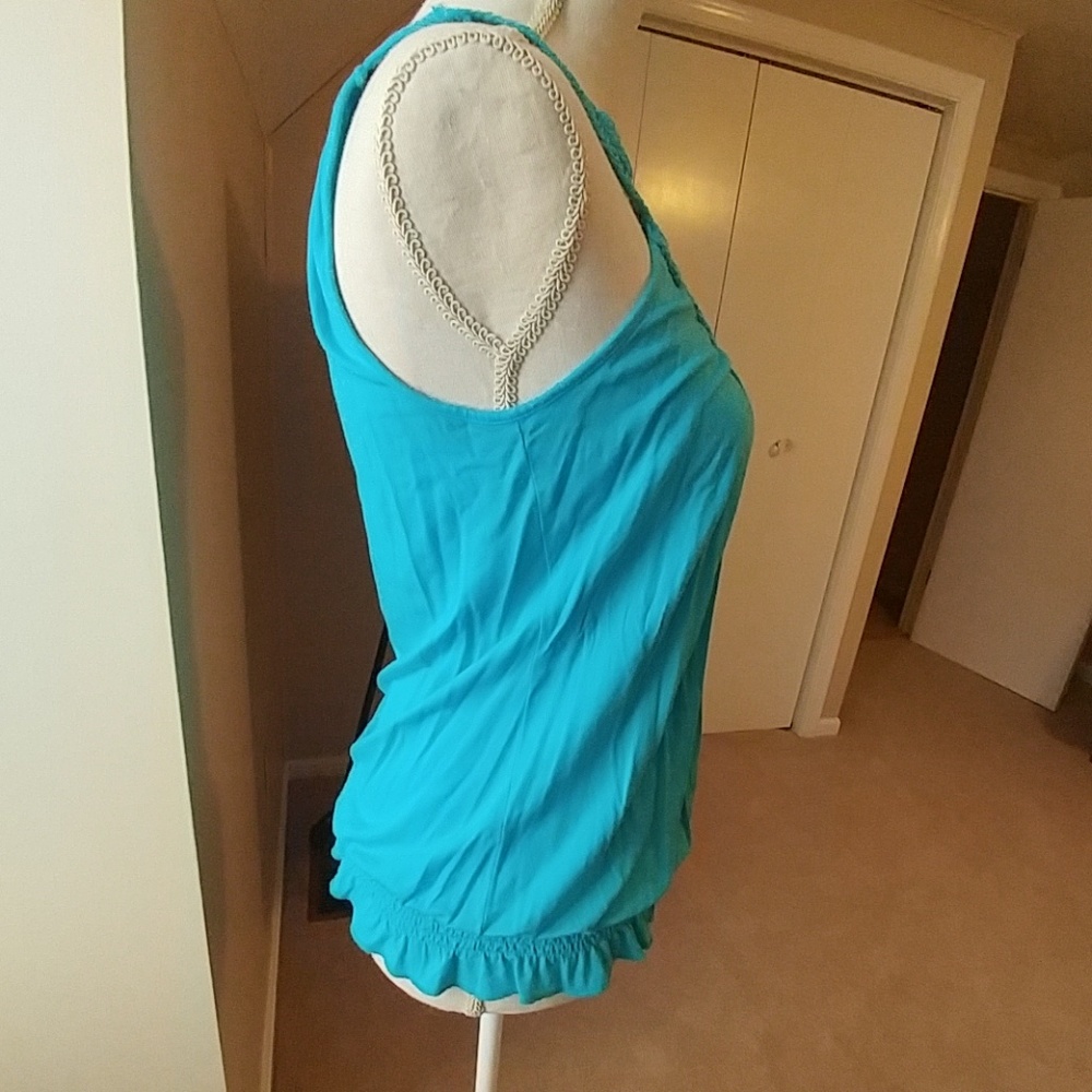 Willi Smith Turquoise Sleeveless Knit Top - Picture 4 of 5